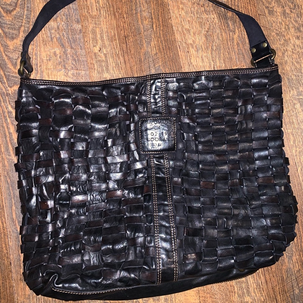 Campomaggi woven leather bag purse